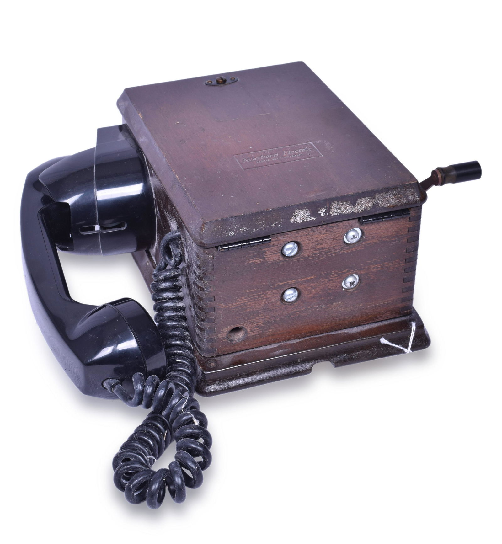 Northern Electric Wooden Railroad Dispatcher Crank Wall Telephone (1 of 4)