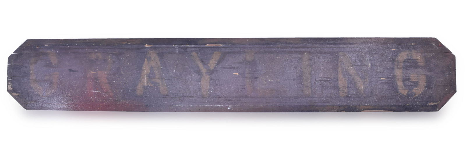 Grayling, Michigan Wooden Michigan Central Railroad Depot Sign (1 of 2)