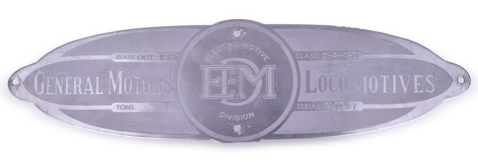 Electro-Motive Division Pennsylvania SW-1200 Locomotive Builders Plate (1 of 2)