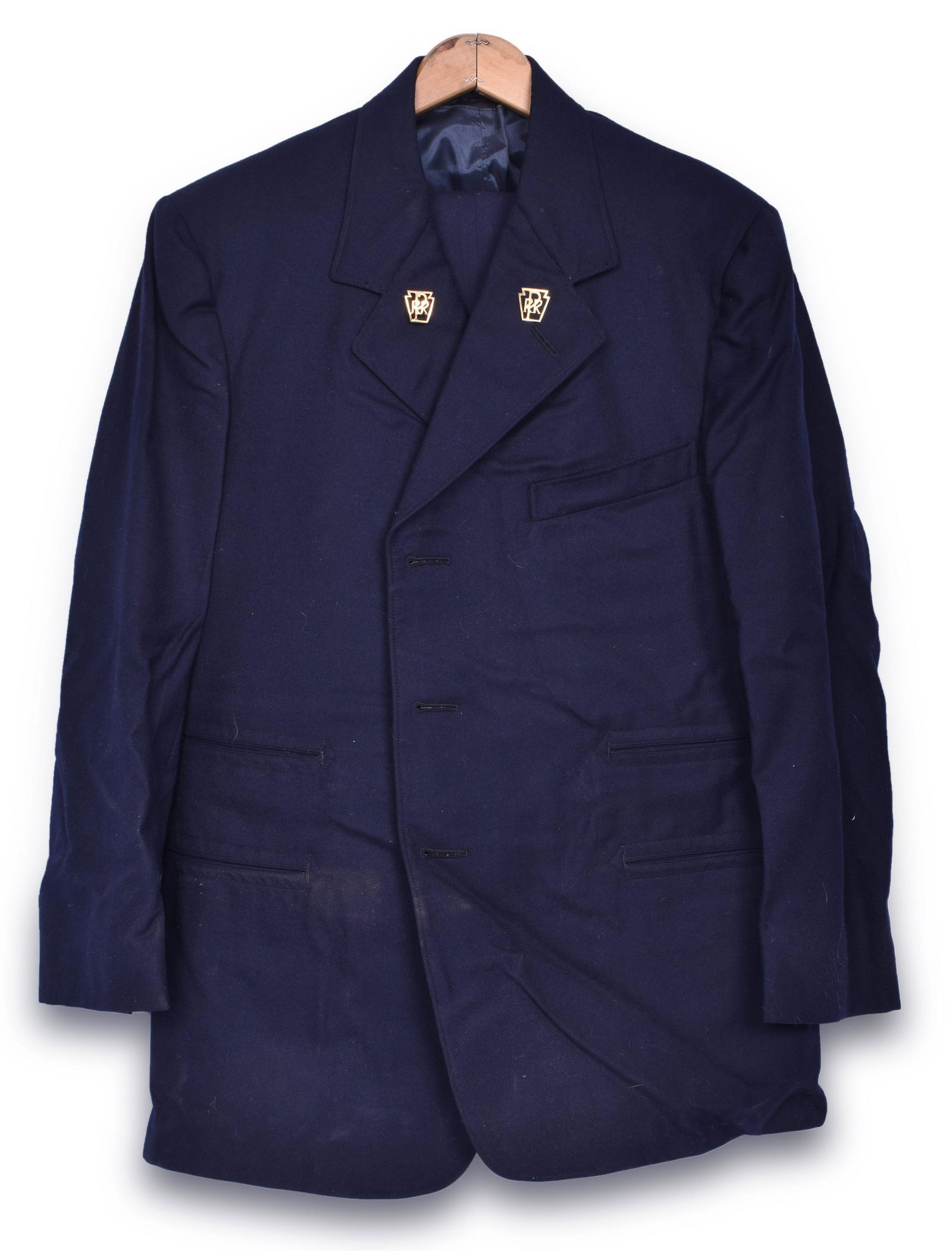 Pennsylvania Railroad Conductors Uniform w/ Pennsylvania Wooden Hanger (1 of 9)