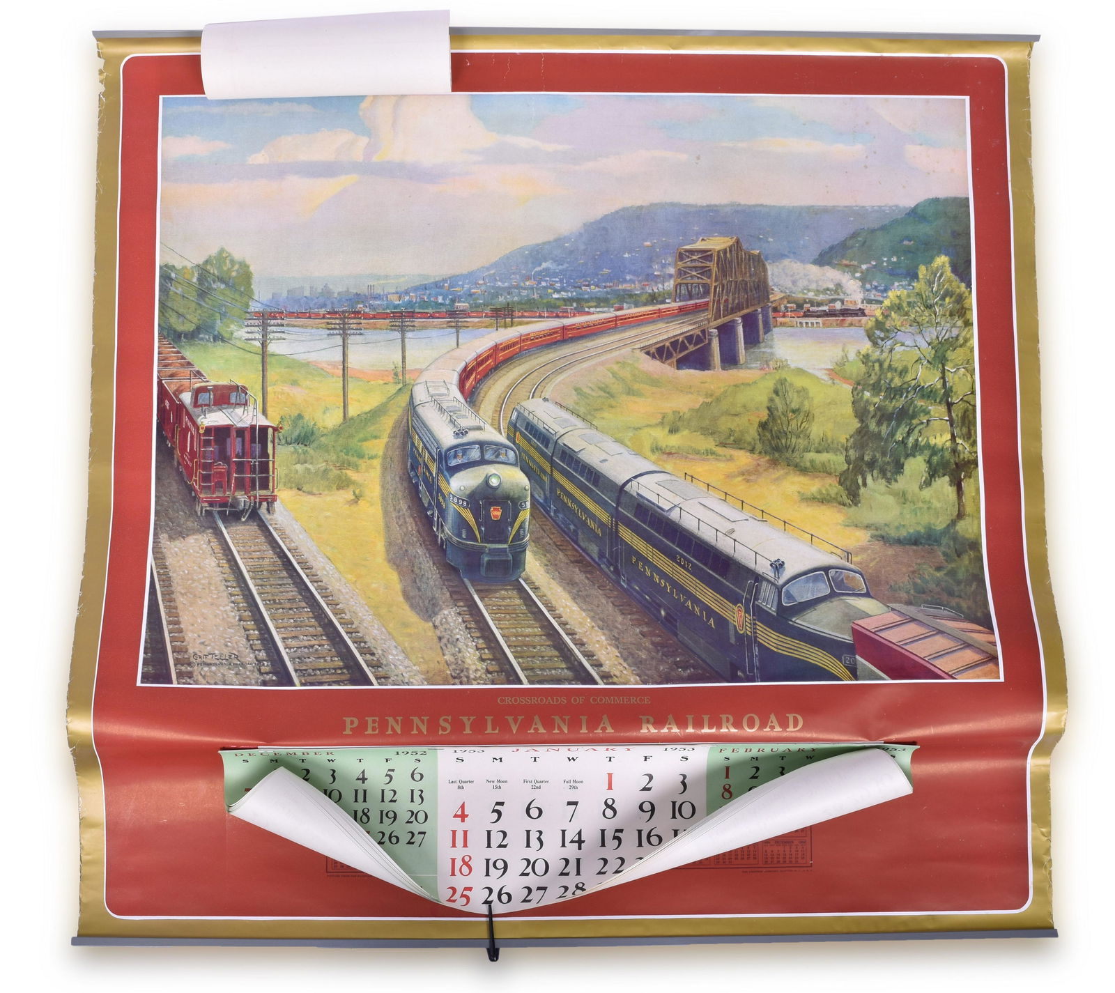 Unused Pennsylvania Railroad 1953 Calendar - Griff Teller Crossroads of Commerce (1 of 2)