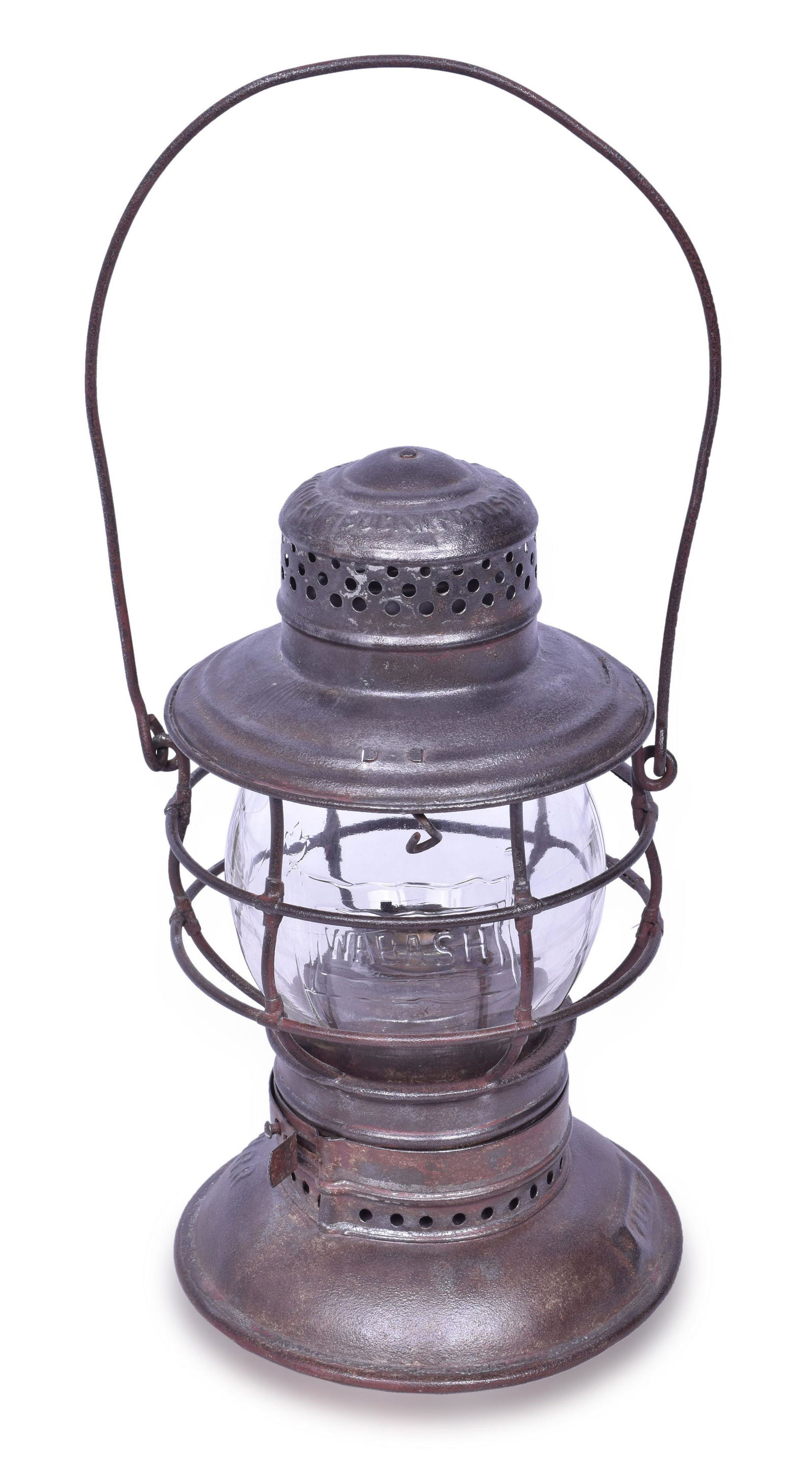 Handlan Wabash Railroad Bell Bottom Lantern w/ Cast Flag Globe (1 of 6)