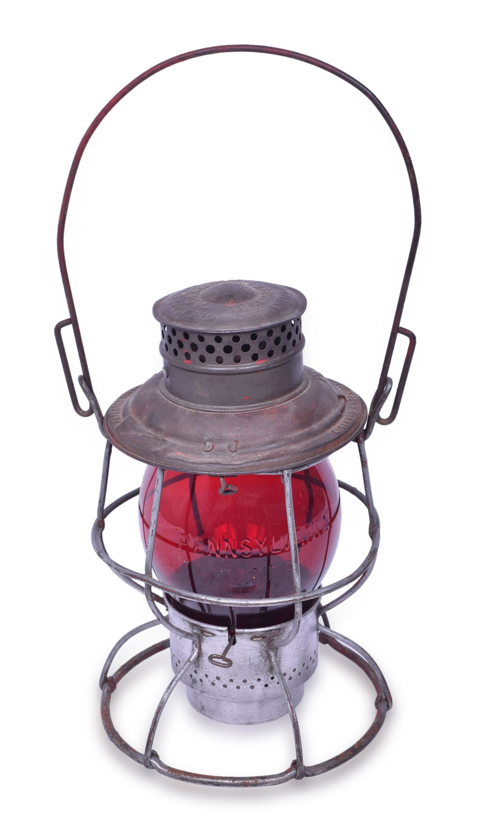 Adams & Westlake "Adlake Reliable" Pennsylvania Railroad Lantern w/ Red Pennsylvania Lines Cast (1 of 6)