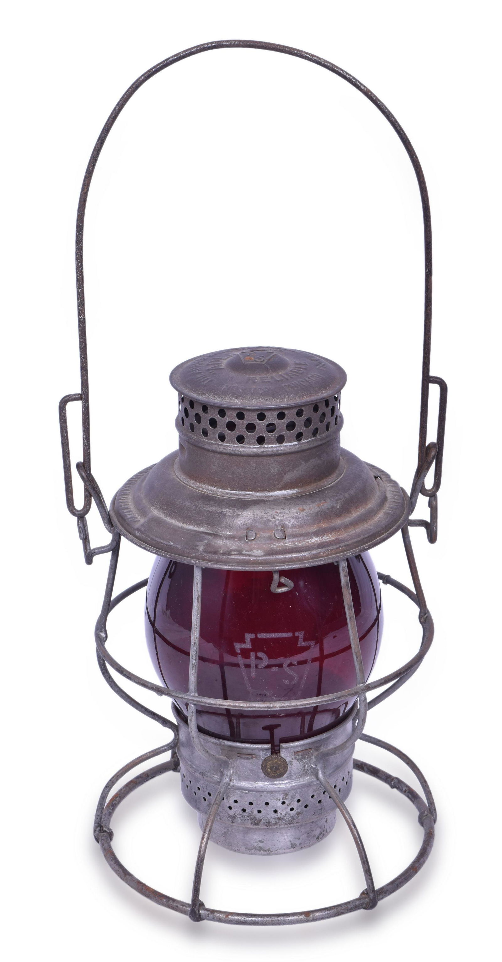 Adams & Westlake "Adlake Reliable" Pennsylvania Railroad Lantern w/ Red Pennsylvania System Etched (1 of 6)