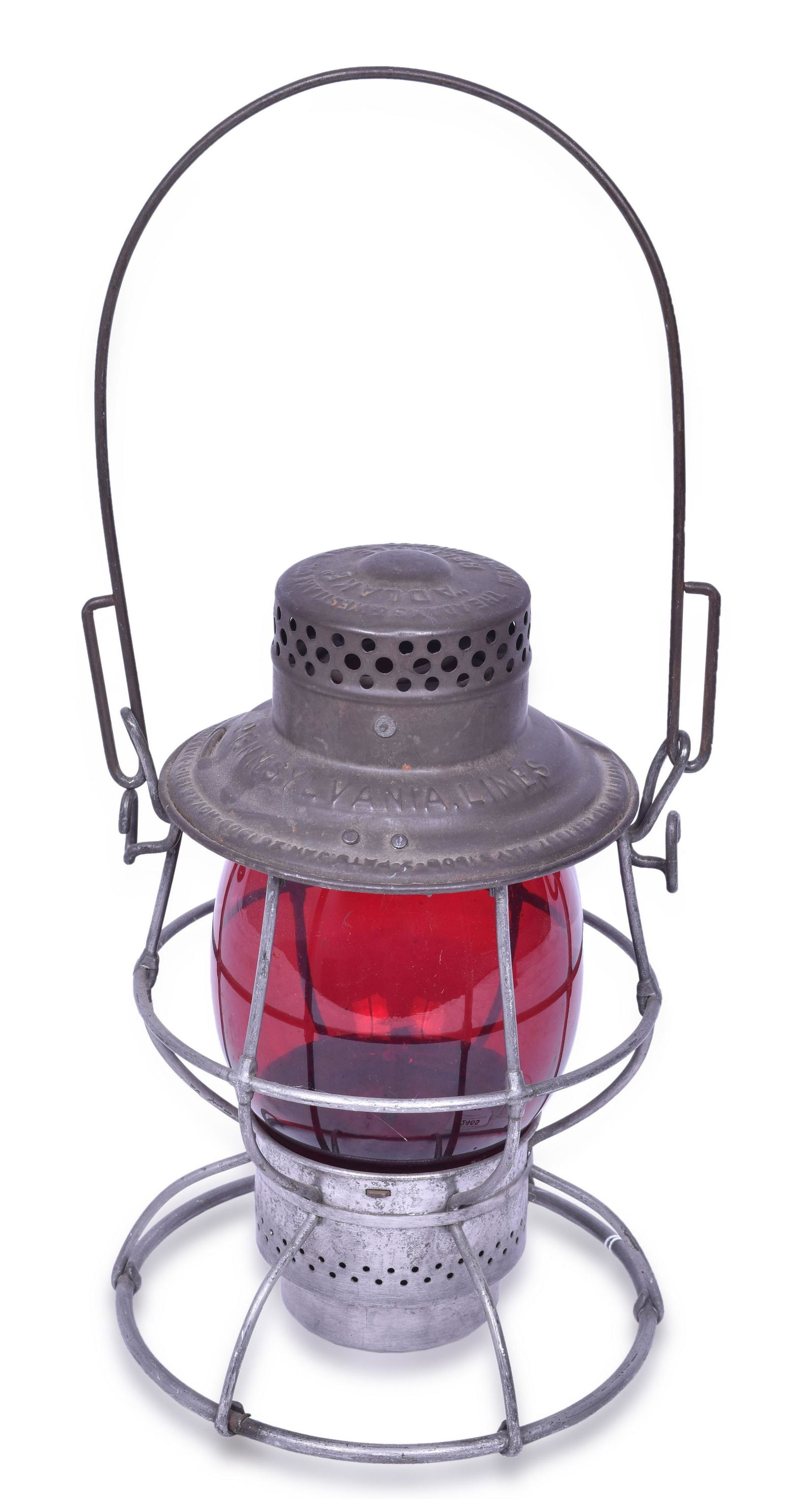 Adlake Reliable Pennsylvania Railroad Lantern with Red Pennsylvania Lines Cast Globe (1 of 6)