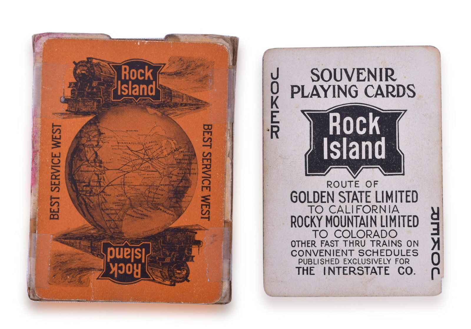Rock Island Railroad Deck of Interstate Playing Cards - Best Service West (1 of 3)