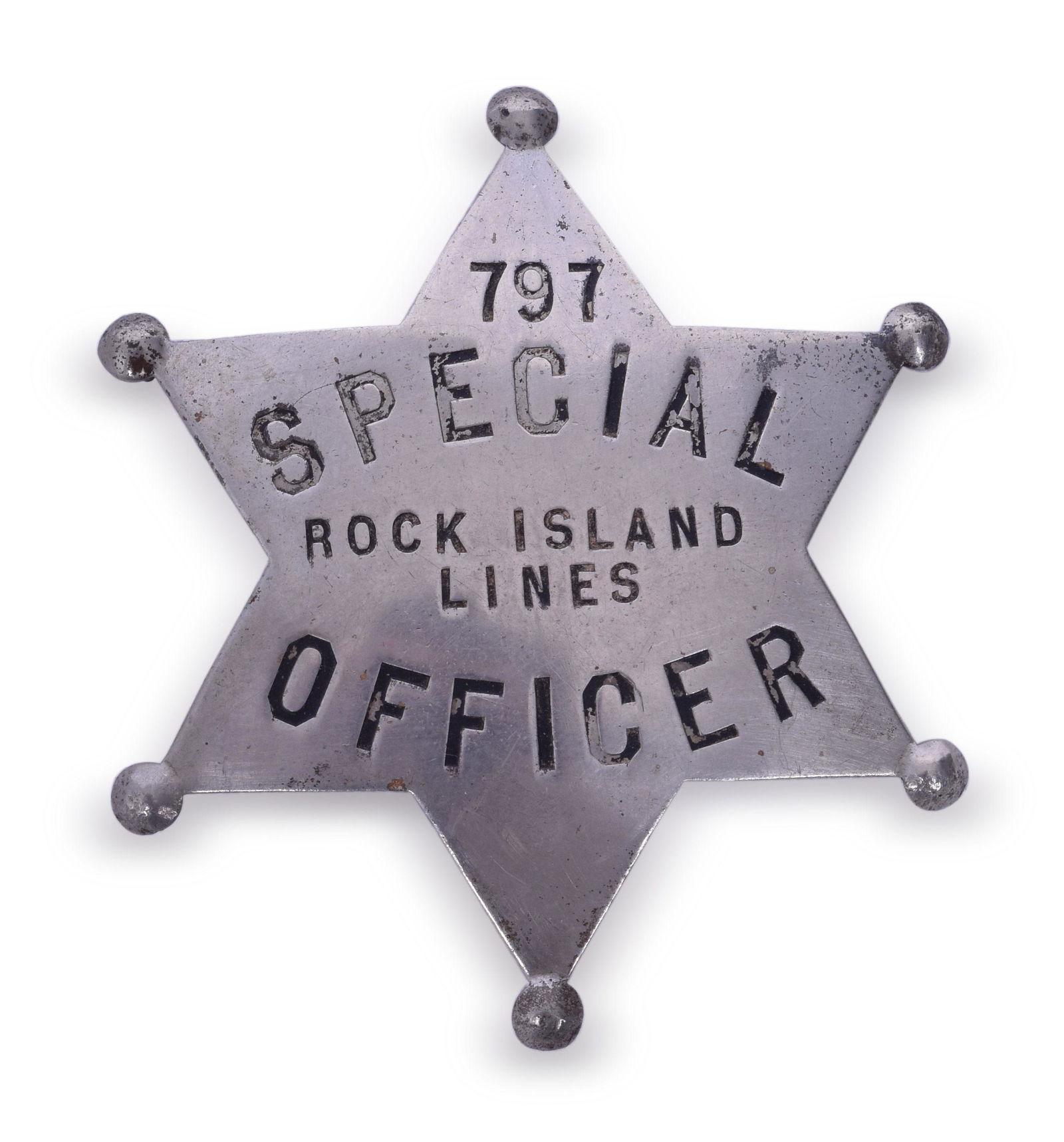 Rock Island Lines Railroad Police Special Officer Badge # 797 (1 of 2)