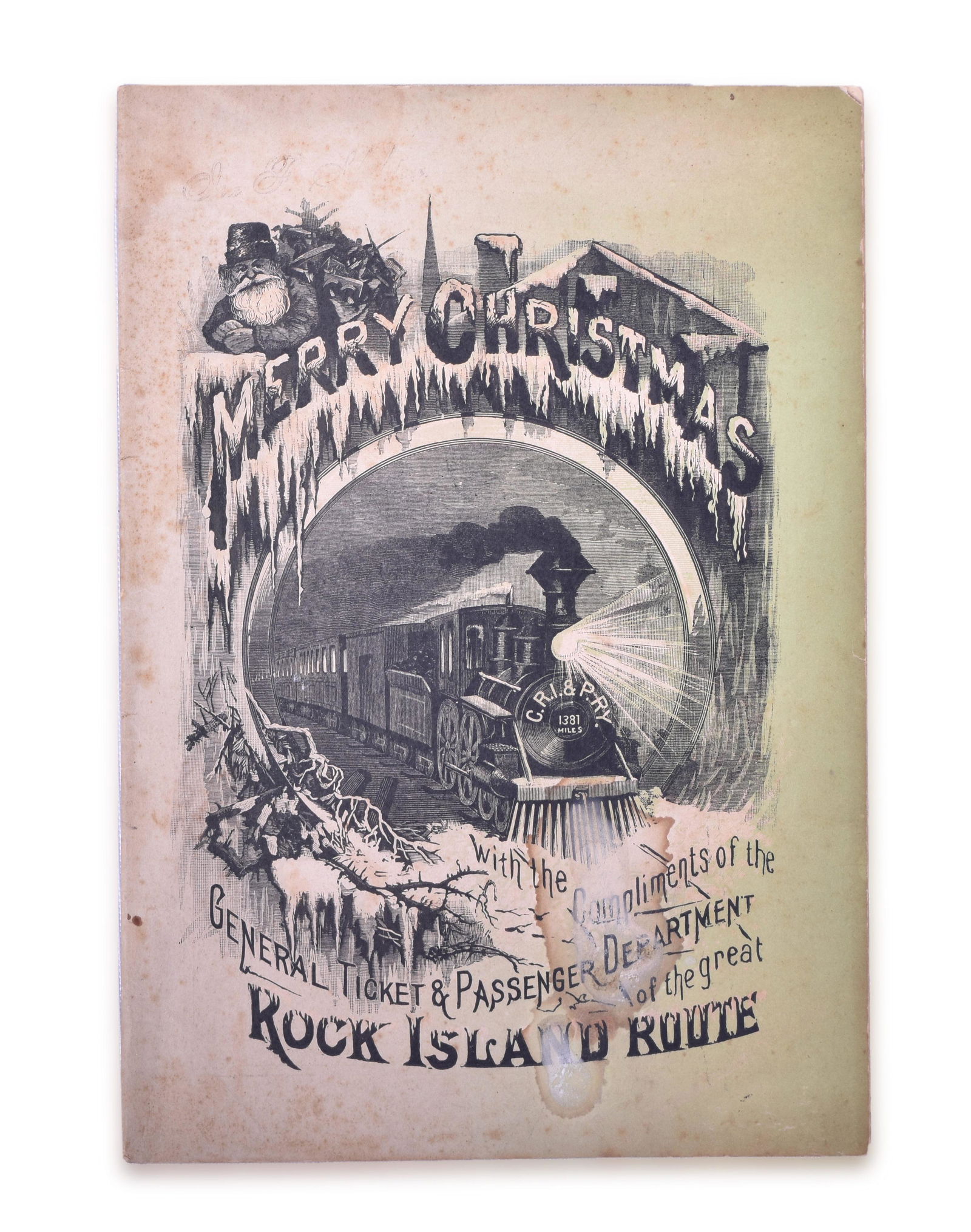 Late 1800s Chicago, Rock Island & Pacific Christmas Booklet - Pullman Palace Advertising (1 of 3)