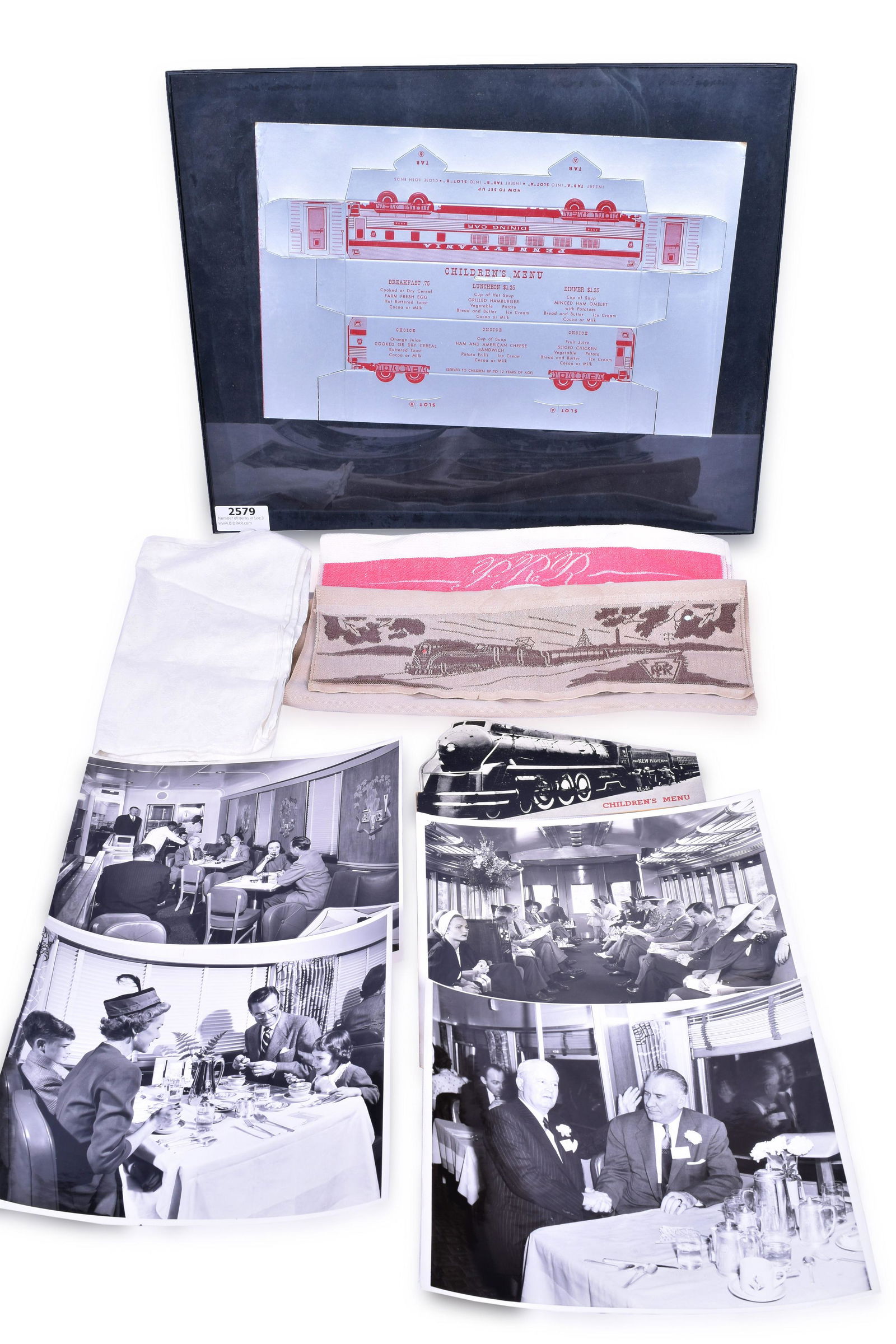 Pennsylvania and New Haven Railroad Dining Car and Coach Lot - Menus, Headrest Covers, Interior (1 of 3)
