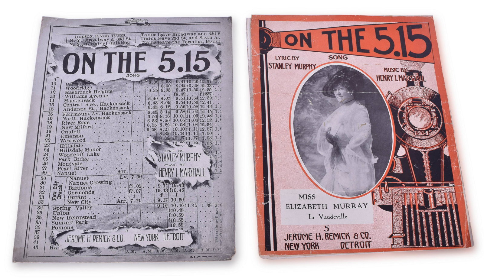 Two variations of On the 5:15 by Henry I. Marshall - Railroad Sheet Music (1 of 3)