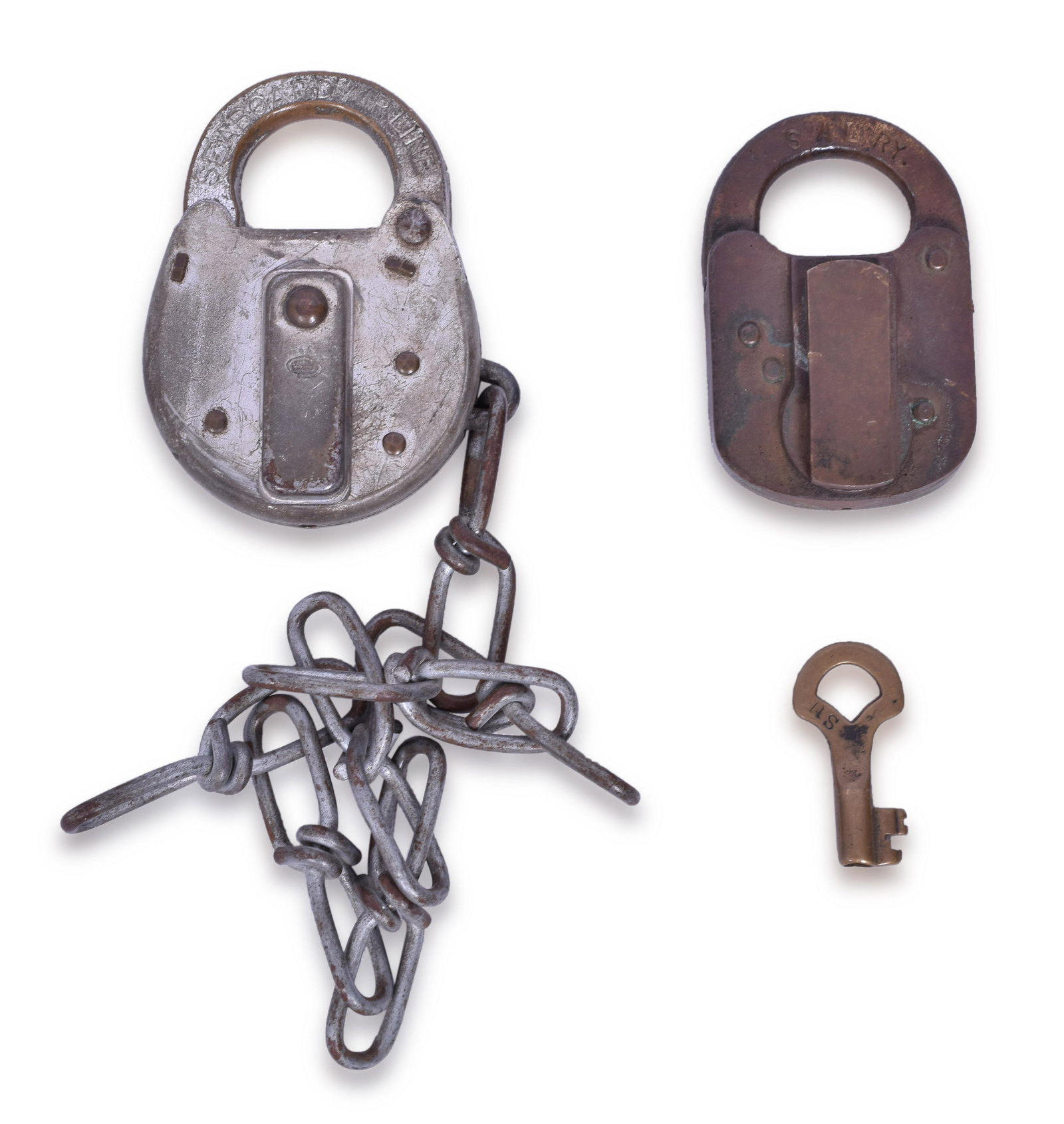 Pair of Seaboard Airline Railroad Locks - E.T. Fraim and Corbin (1 of 5)