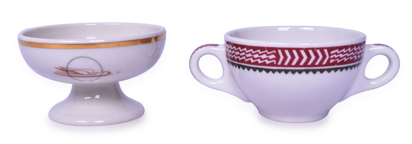 Atchison, Topeka and Santa Fe & Union Pacific Railroad Sherbet Dish & Bouillon Cup (1 of 5)