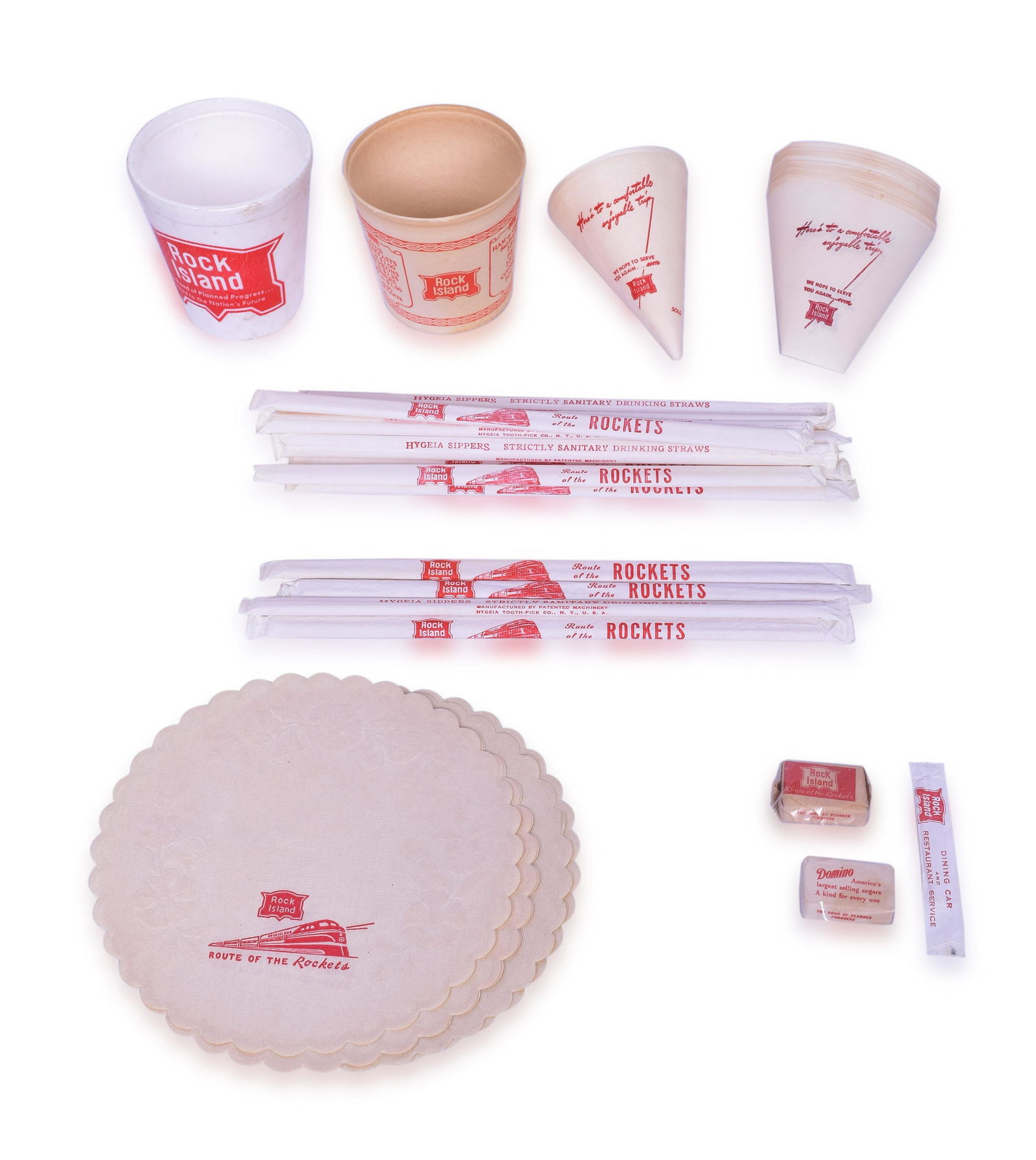 The Chicago, Rock Island and Pacific Railroad Wrapped Straws, Disposable Paper Water Cups, Paper (1 of 2)