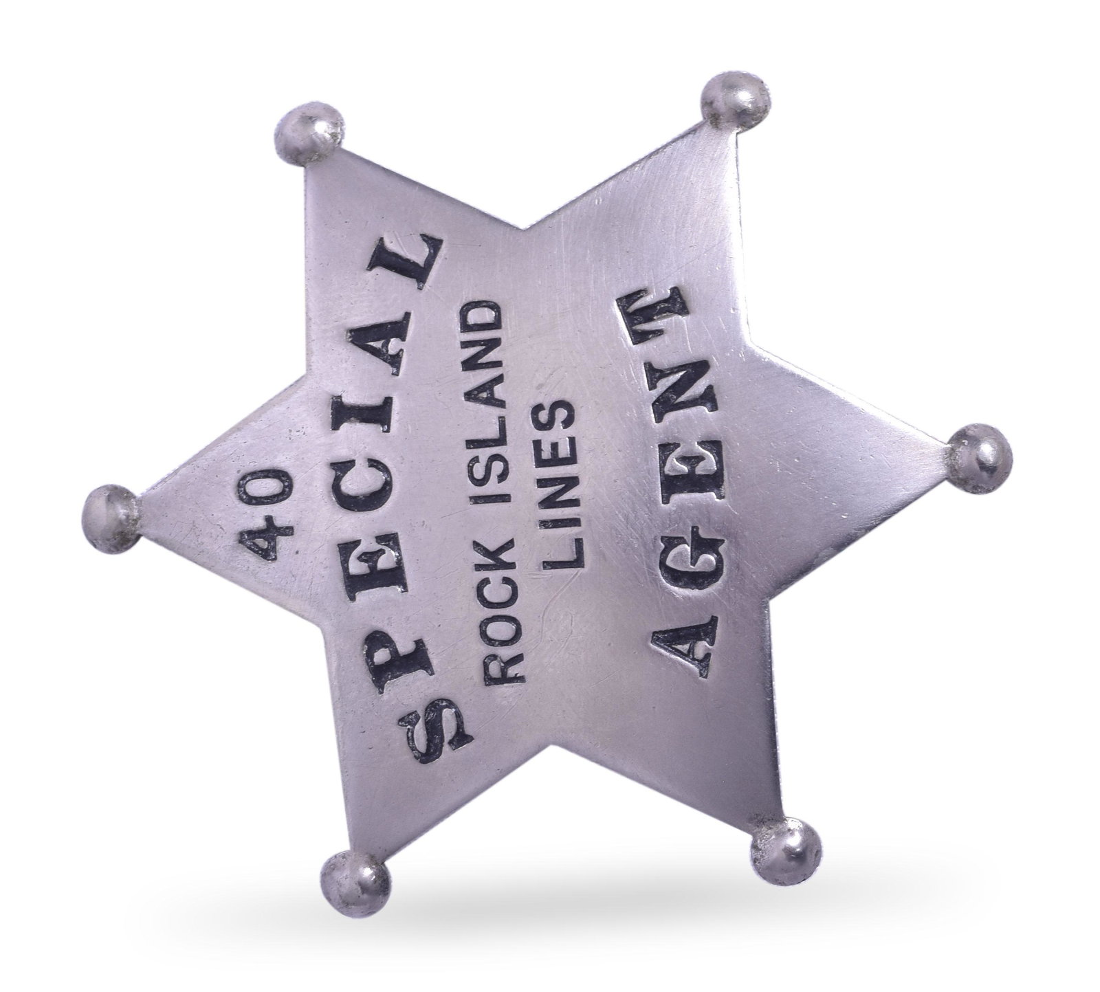Rock Island Lines Railroad Police Special Agent Badge #40 (1 of 2)