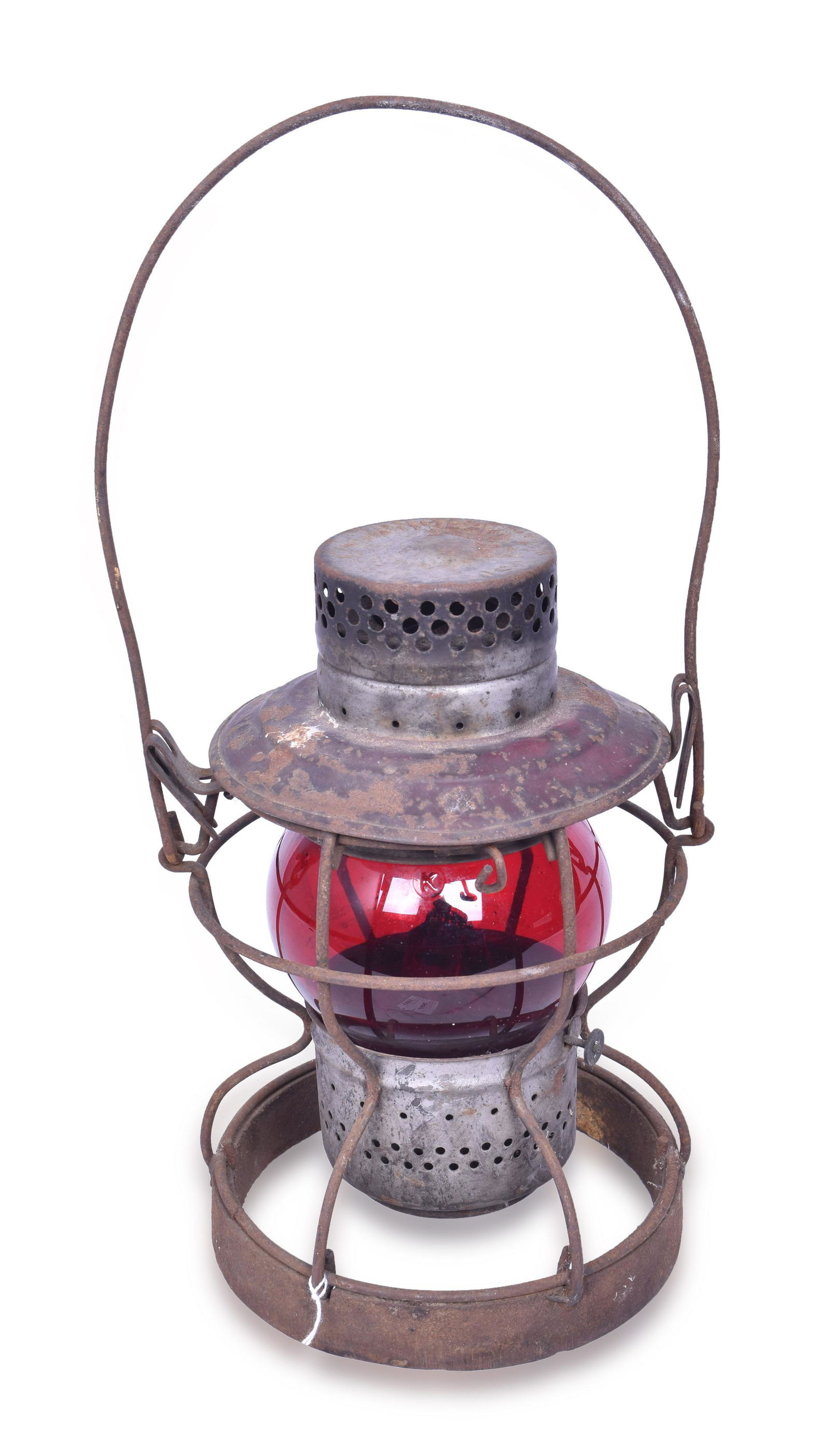 Handlan New York Central Railroad Lantern w/ Red Globe and Weighted Base (1 of 6)