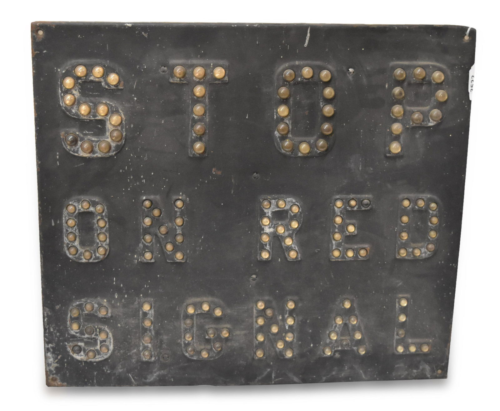 Stop On Red Signal - Railroad Crossing Sign W/ Glass Cat Eyes (1 of 2)