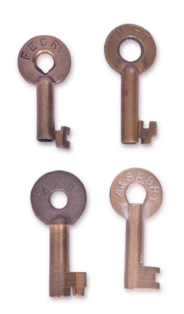 Four Railroad Keys - Florida East Coast, Alton & Southern, Houston Belt Terminal, Atlanta & St. (1 of 3)