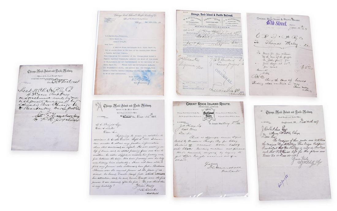 7 Chicago, Rock Island, and Pacific Railroad Letters - 1880's (1 of 2)