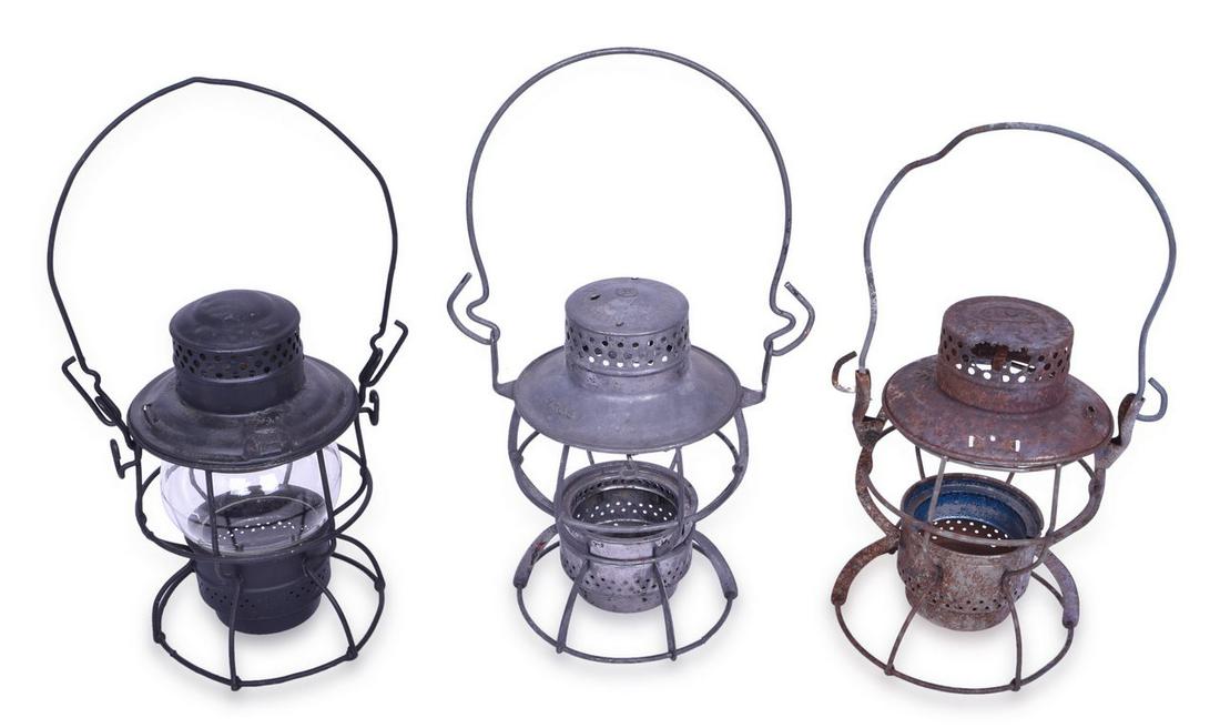 Three New York Central Railroad Lanterns - Adams & Westlake, Dressel, Dietz (1 of 4)