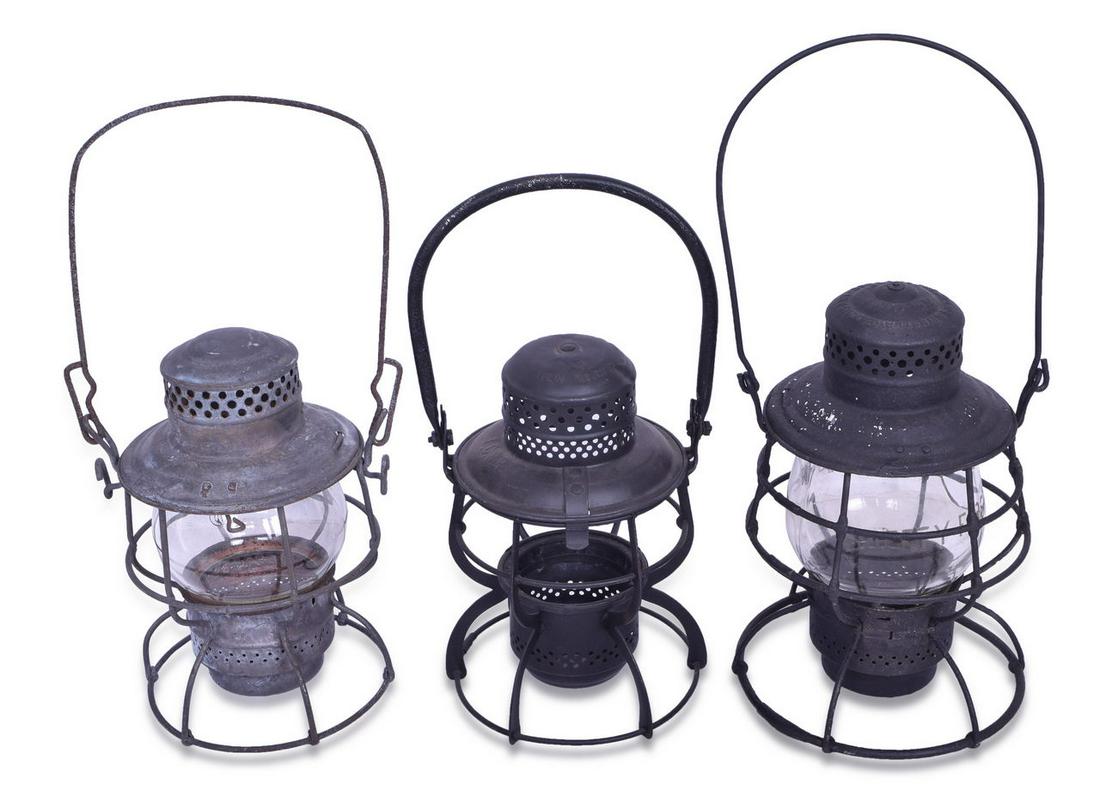 Three Railroad Lanterns - Illinois Central, Nickel Plate, and Milwaukee Road (1 of 5)