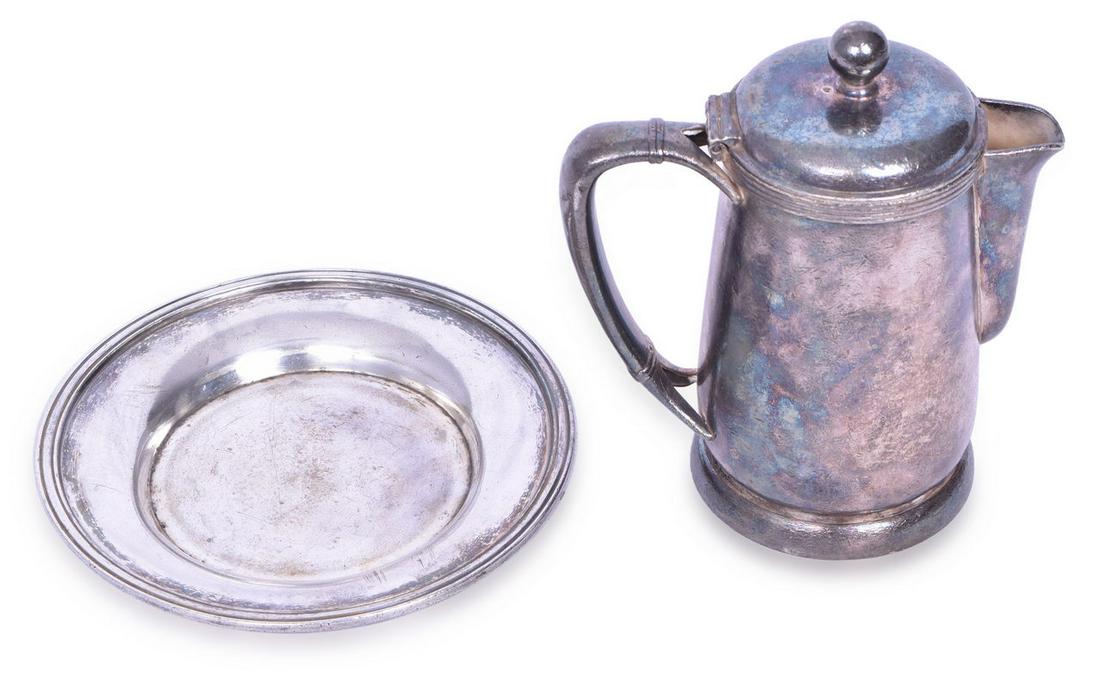 Silver Soldered Florida East Coast Railroad Coffee Pot and Under-liner (1 of 4)