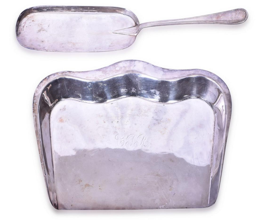 Canadian Pacific Railroad Silver Crumb Tray & Scraper Set - Early 1900's (1 of 4)