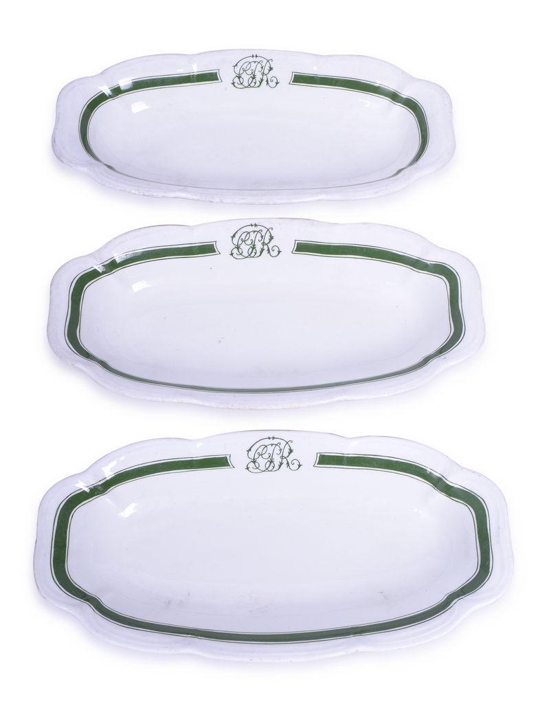 Set of 3 Canadian Pacific Railway Green Band Celery Dishes (1 of 4)