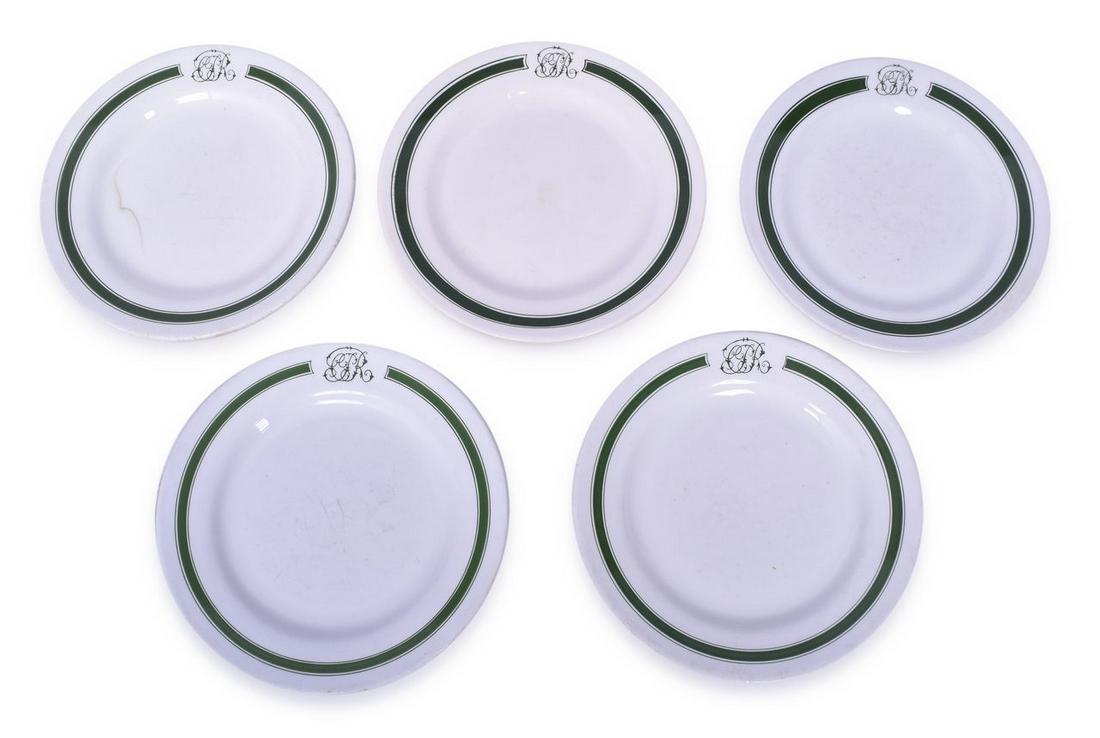 Set of 5 Canadian Pacific Railway Green Band Plates 9" (1 of 5)