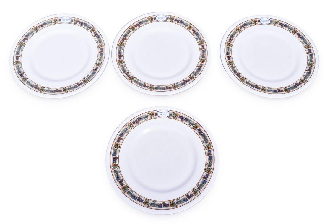 Set of 4 Canadian Pacific Railway Brown Maple Leaf Luncheon Plates 9" (1 of 4)