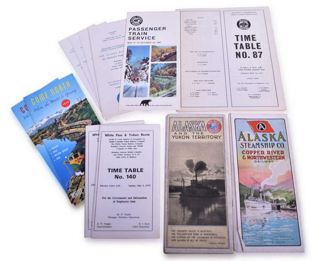 Twelve Alaskan Railroad Public and Employee Timetables and Travel Brochures - 1912 to 1980 (1 of 1)