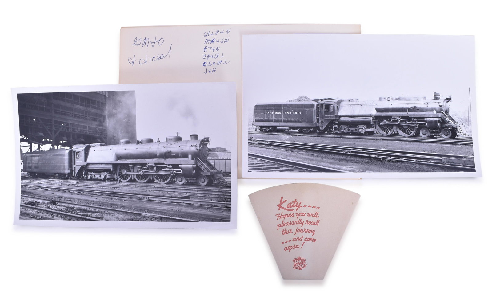 61 Gulf Mobile and Ohio, St. Louis, Peoria & Northern steam, CP&STl, RT&N, Railroad Photographs: 61 black and white railroad photographs. Primary subject matter is Gulf Mobile and Ohio / Chicago and Alton motive power, but also included is early St. Louis, Peoria & Northern steam, CP&STl, RT&N, a