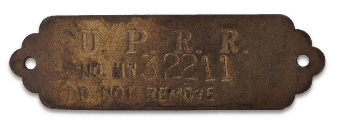 Pair of Brass Union Pacific Railroad Property Plate Tags (1 of 2)