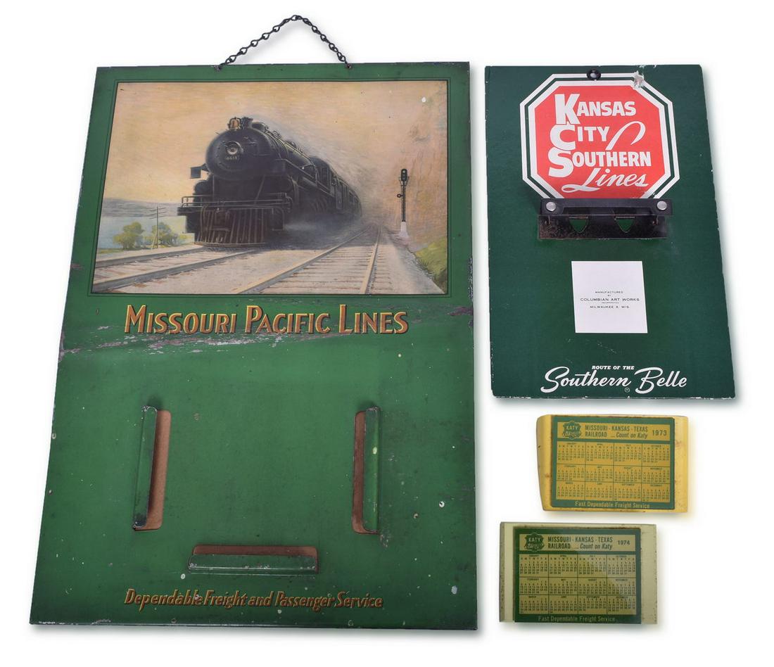 Missouri Pacific, Kansas City Southern, Missouri, Kansas and Texas Railroad Advertising Calendars (1 of 2)