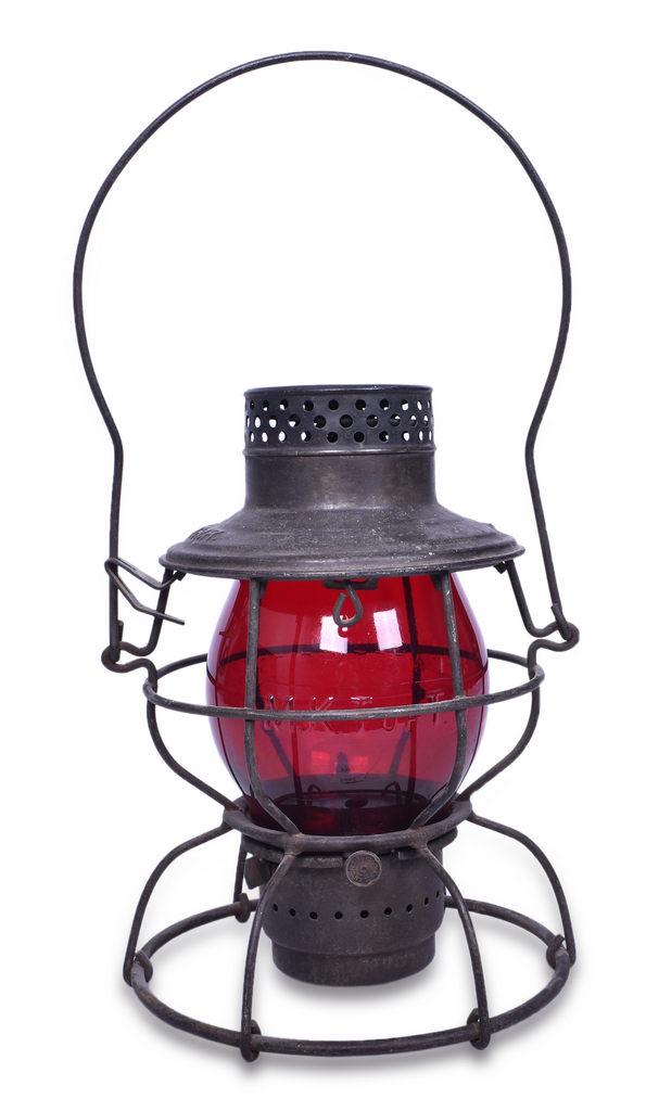 Handlan Missouri, Kansas and Texas Railroad Lantern w/ Red Cast Globe (1 of 7)
