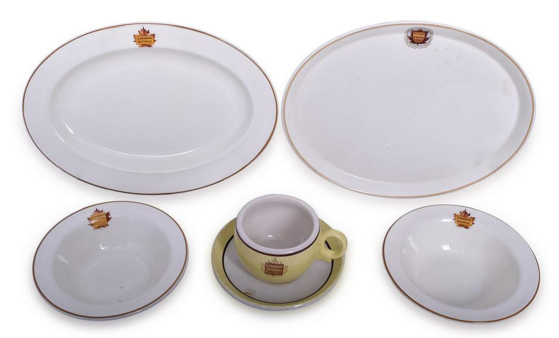 Six Pieces of Canadian National Railways China Toronto Demitasse, Quetico Bowls and Plate, and (1 of 17)