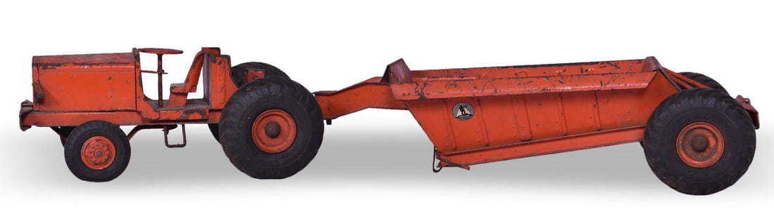 Doepke Model Toys Pressed Steel Euclid "The Pioneer" Earth Mover Tractor And Bottom Dump Trailer (1 of 4)