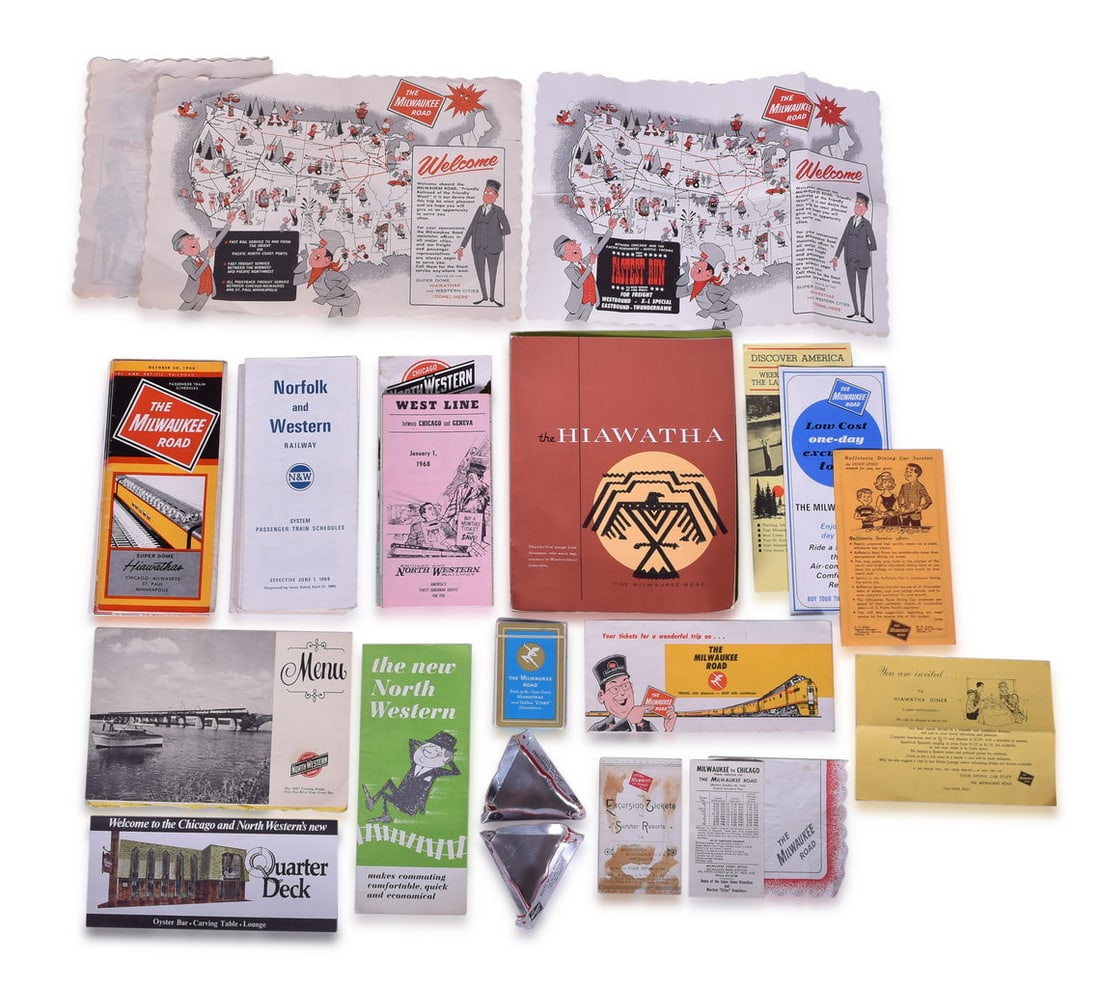 Group of Railroad Paper for Milwaukee Road, Chicago and North Western, and Norfolk & Western - (1 of 4)