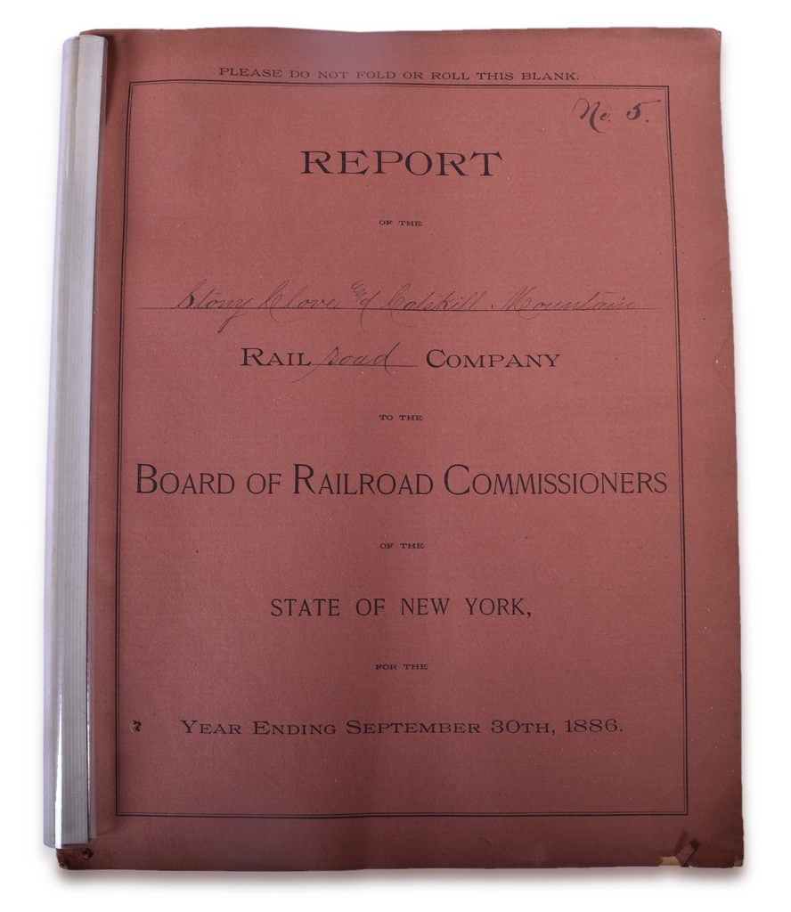 1886 Stony Clove and Catskill Mountain Railroad Company Report (1 of 3)