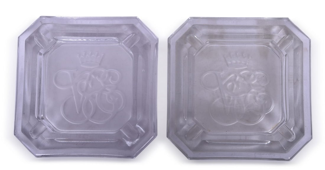 Pair of VSOE Venice Simplon Orient Express Railroad Glass Ash Trays (1 of 3)