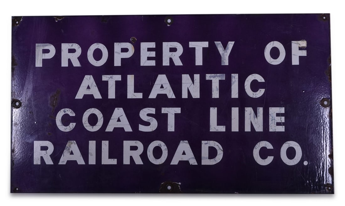 Property of Atlantic Coast Line Railroad Co. Porcelain Sign (1 of 3)