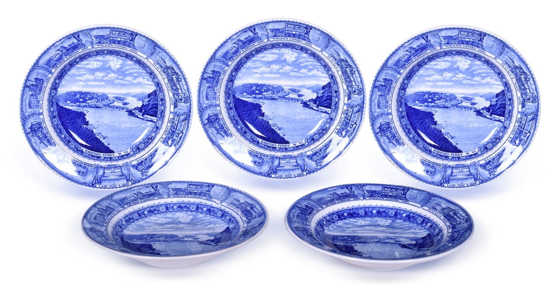 Five Baltimore and Ohio Railroad China Centenary Rimmed Soup Bowls 9 1/4" (1 of 4)