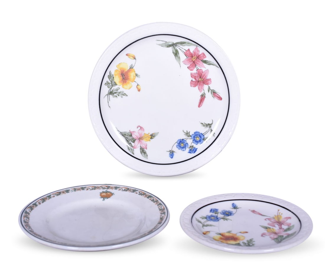 Three Southern Pacific Railroad Dining Car China Plates - Prairie Mountain Wildflowers and Imperial (1 of 7)