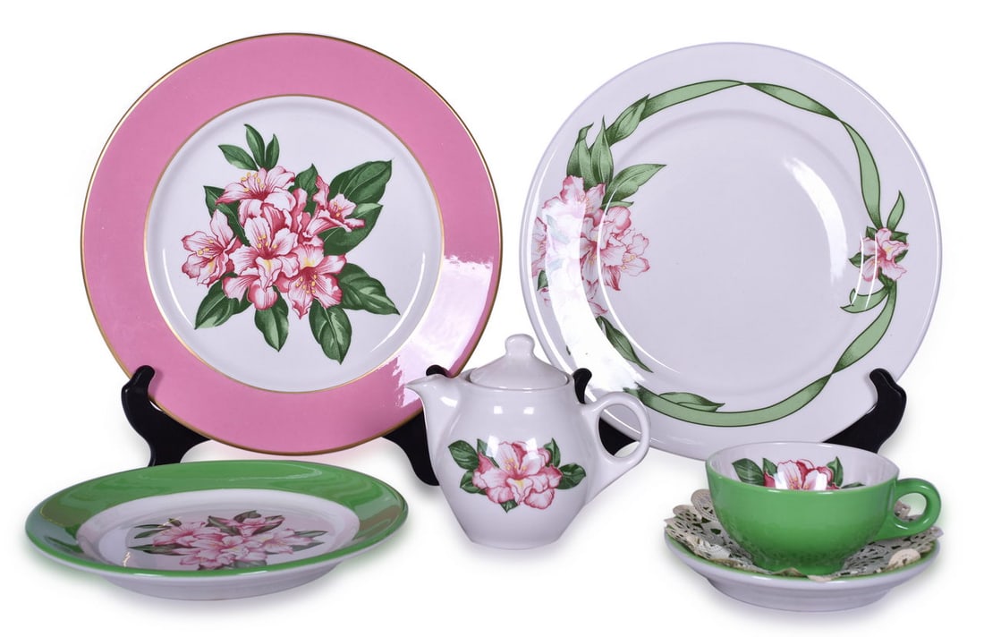 Chesapeake & Ohio Railroad Greenbrier Hotel Rhododendron China Set (1 of 12)