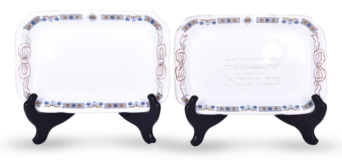 Two Erie Railroad China Susquehanna Rectangular Platters 8 3/4" (1 of 5)