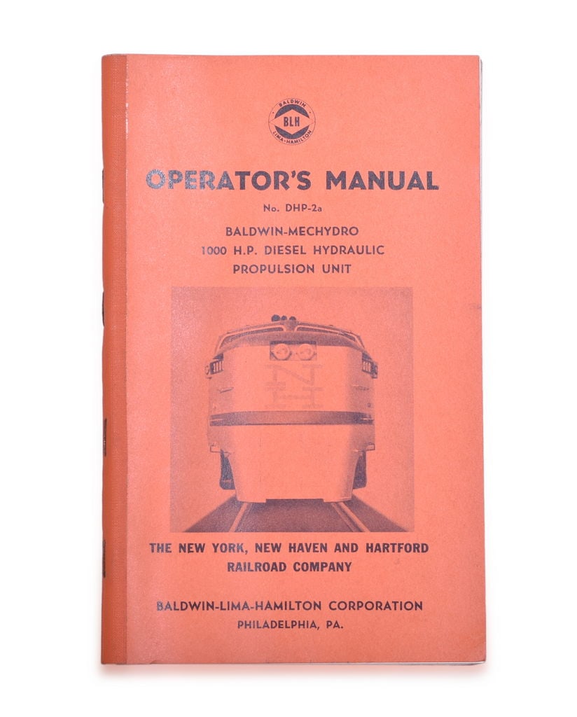 Baldwin Lima Hamilton New Haven RP-210 "Dan'L Webster" Locomotive Operators Manual (1 of 3)