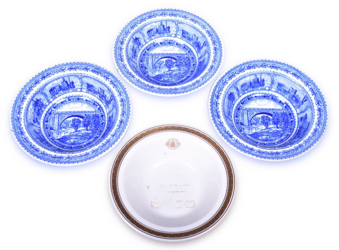 Four Baltimore & Ohio Railroad China Bowls - Capitol and Centenary Pattern (1 of 5)