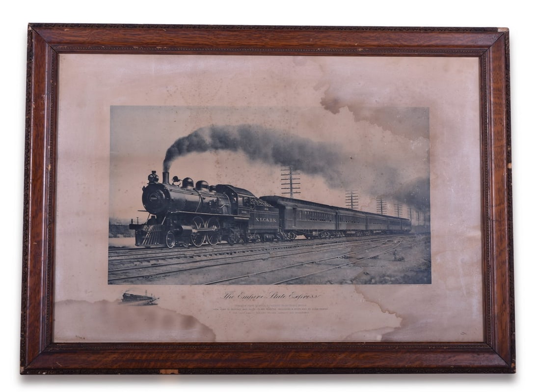 Late 1800's New York Central Empire State Express Photogravure Advertising Poster w/ Early Frame (1 of 4)