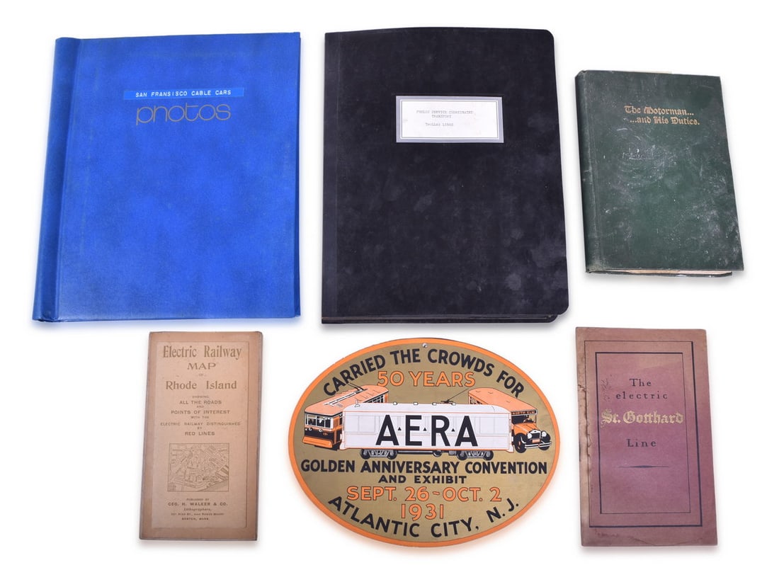 Small Collection of Electric Railway Ephemera - AERA Sign, Maps, Photographs, Books, and More (1 of 3)