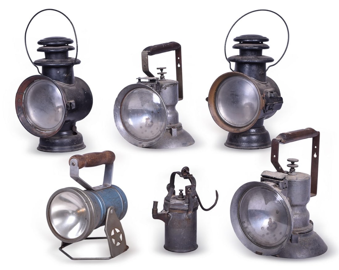 Group of Six Lanterns - Carbide, Star Battery Powered, and Dietz Night Drivers Friend (1 of 5)