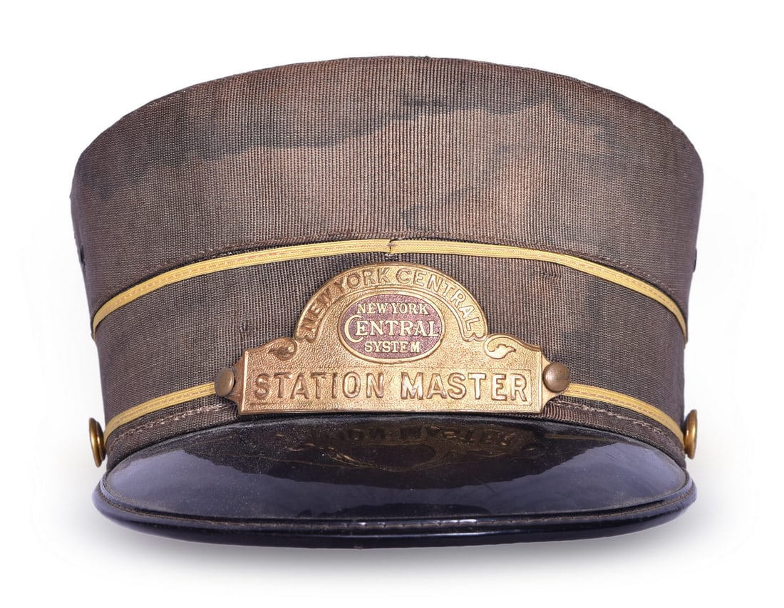New York Central Railroad Station Master Cap w/ Badge (1 of 3)